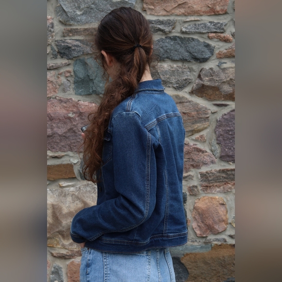 Oversized Faux Denim Jacket - Picture 4 of 7
